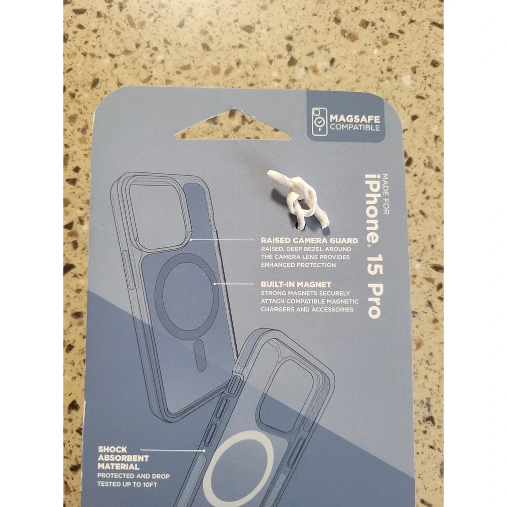 iHome Velo Blue iPhone 15 Pro Magsafe Compatible Protective Cellphone Case